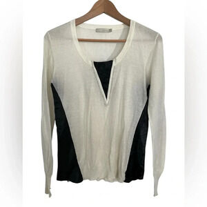 5/20$ Townsen cream and faux leather light  shirt size small